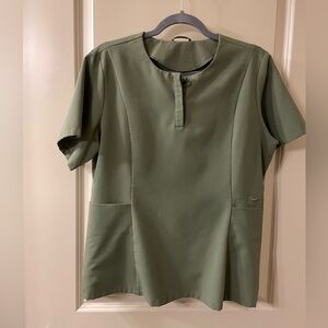 FIGS Dark Olive Scrub Top